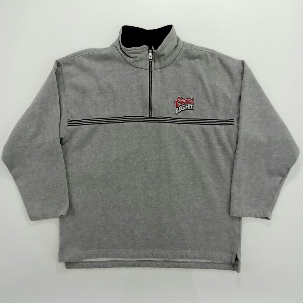 Dynasty Coors Light Men's 1/2 Zip Pullover Sweater Size XL Gray Beer